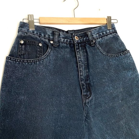 Vintage L.A. Blues Jeans High Rise 100% Cotton Black/Blue Wash Mom Relaxed Sz 10 - Picture 5 of 10